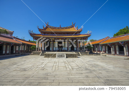 Beautiful Taipei Confucius Temple and blue sky in Taipei, Taiwan. 79458005