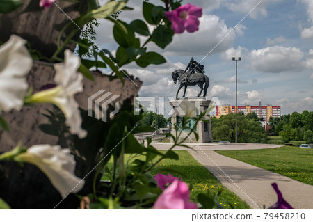 The bronze monument to Dmitry Donskoy seated on a The bronze monument to Dmitry Donskoy seated on a 79458210