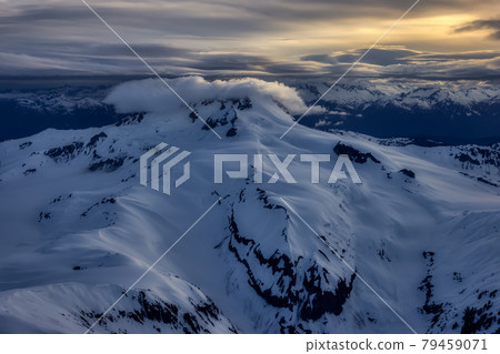 Aerial View from Airplane of Canadian Mountain Landscape 79459071