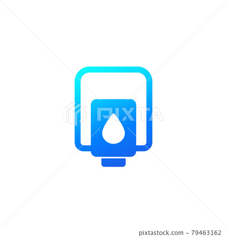 Hand sanitizer dispenser or antibacterial gel icon Hand sanitizer dispenser or antibacterial gel icon 79463162