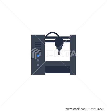 milling machine, cnc vector icon on white milling machine, cnc vector icon on white 79463223