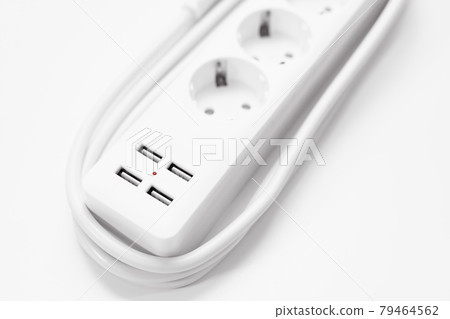 a versatile modern white extension cord with sockets and usb ports 79464562