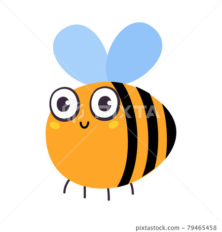 Cute Funny Honeybee Insect, Lovely Colorful Creature Cartoon Vector Illustration Cute Funny Honeybee Insect, Lovely Colorful Creature Cartoon Vector Illustration 79465458