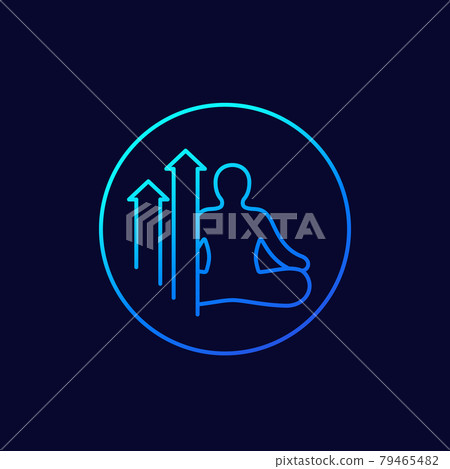 meditation and growth line vector icon meditation and growth line vector icon 79465482