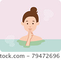 舒服地泡在溫泉里的女人 79472696