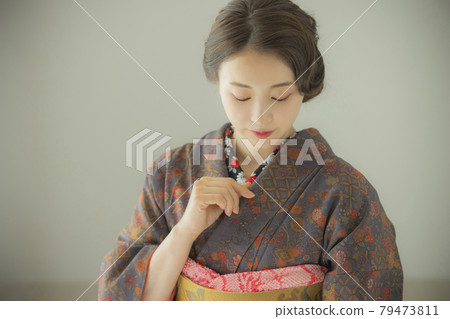 Komon kimono embroidery half collar 79473811