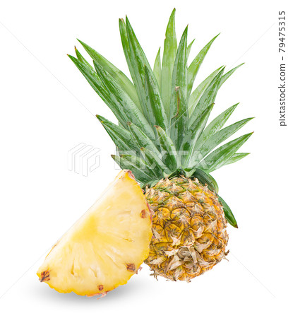 pineapple with slices isolated Clipping Path pineapple with slices isolated Clipping Path 79475315