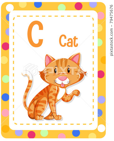 Alphabet flashcard with letter C for Cat 79475676