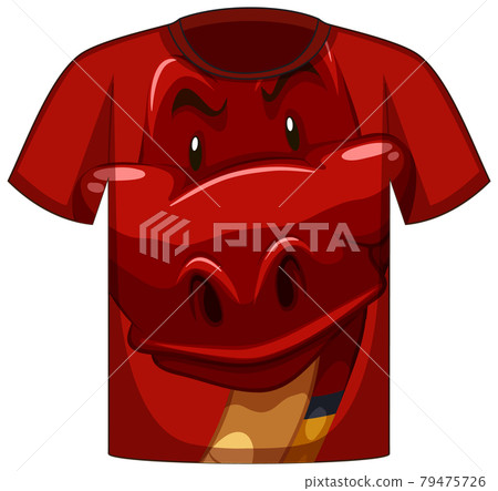 Front of t-shirt with face of snake pattern 79475726