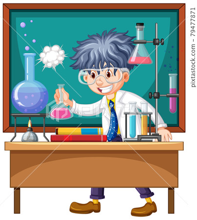 Researcher experiment in the laboratory 79477871