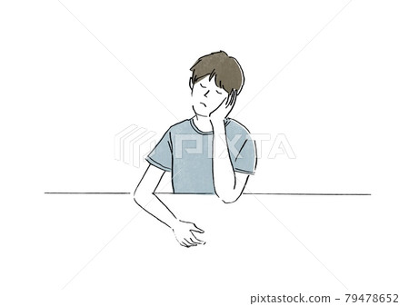 Tired sitting man Tired sitting man 79478652