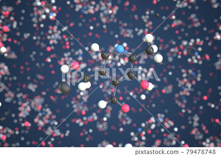 Pyridoxal molecule, scientific molecular model, 3d rendering 79478748