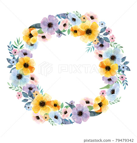Watercolor flower frame 79479342