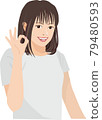 OK sign smiling woman 79480593