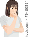A woman who thinks with her arms folded 79480594