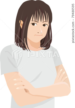 一個因雙臂交叉而生氣的女人 一個因雙臂交叉而生氣的女人 79480595
