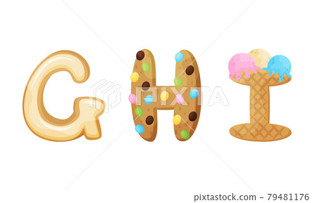 Delicious Candy and Sweet Pastry Alphabet Vector Set Delicious Candy and Sweet Pastry Alphabet Vector Set 79481176