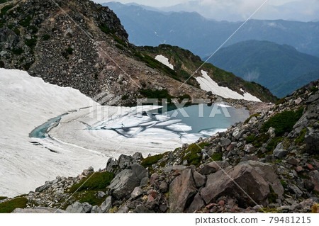 White mountain of the remaining snow 79481215