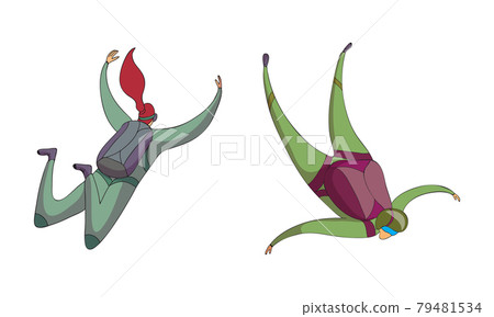 Paratroopers or Parachutist Free-falling and Descenting with Parachutes Vector Set Paratroopers or Parachutist Free-falling and Descenting with Parachutes Vector Set 79481534