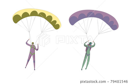 Paratroopers or Parachutist Free-falling and Descenting with Parachutes Vector Set Paratroopers or Parachutist Free-falling and Descenting with Parachutes Vector Set 79481546