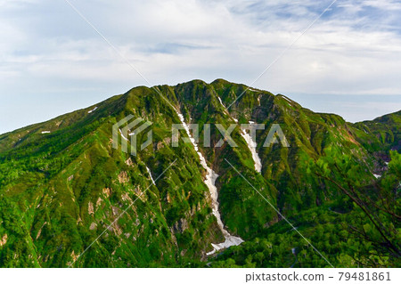 White mountain of the remaining snow 79481861
