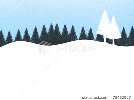 雪景插圖與兩棵樹 2 79482997