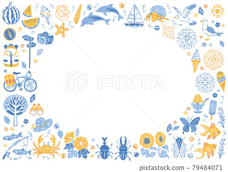 Summer illustration frame 79484071