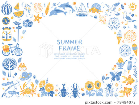 Summer illustration frame Summer illustration frame 79484072