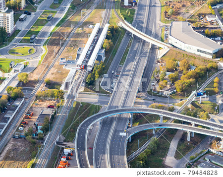 Road and Railway near Business Center in Moscow Road and Railway near Business Center in Moscow 79484828
