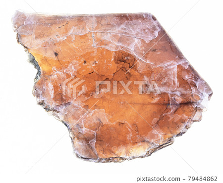 raw laminas of brown mica on white 79484862