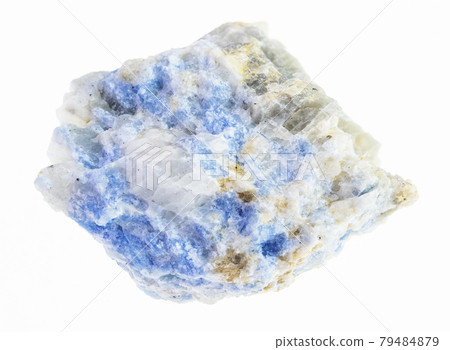 rough blue vishnevite stone on white 79484879