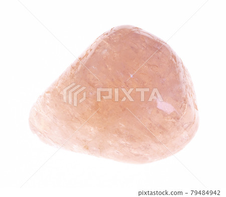 tumbled morganite ( pink beryl) gem stone on white 79484942