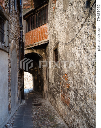 narrow medieval side street in Bergamo city narrow medieval side street in Bergamo city 79485062