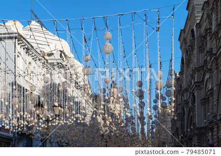 Christmas decoration on Nikolskaya st in Moscow Christmas decoration on Nikolskaya st in Moscow 79485071