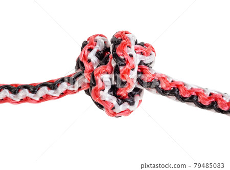 smaller Turk's-heads knot tied on synthetic rope 79485083