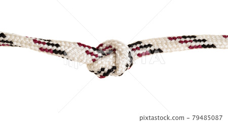 overhand knot tied on synthetic rope cut out 79485087