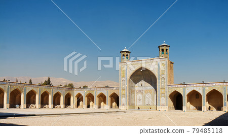 The courtyard of Vakil Mosque on January 2009 in Shiraz, Iran. Vakil means regent, which was the title used by Karim Khan, the founder of Zand Dynasty. Originally built between 1751 and 1773. The courtyard of Vakil Mosque on January 2009 in Shiraz, Iran. Vakil means regent, which was the title used by Karim Khan, the founder of Zand Dynasty. Originally built between 1751 and 1773. 79485118