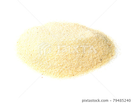 handful of raw manna croup closeup on white handful of raw manna croup closeup on white 79485240