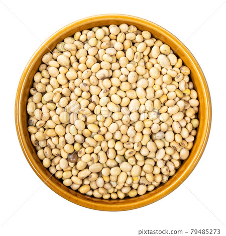 dried soybeans in round bowl cutout on white dried soybeans in round bowl cutout on white 79485273