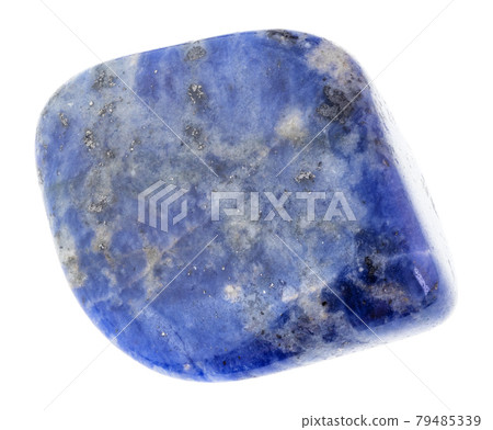 tumbled blue Sodalite gemstone on white 79485339