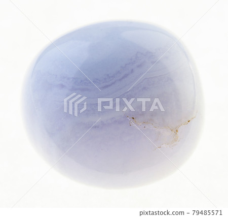 polished blue lace agate gemstone on white 79485571
