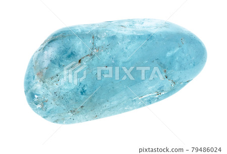 tumbled aquamarine (blue beryl) gemstone cutout 79486024
