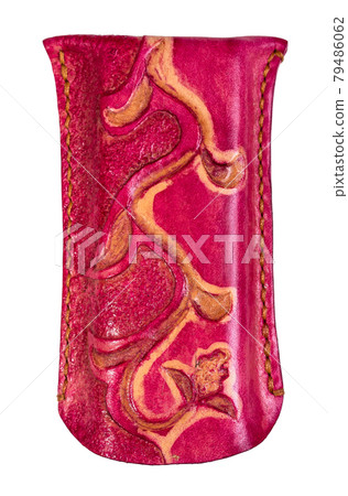 pink embossed leather Glasses Case on white pink embossed leather Glasses Case on white 79486062