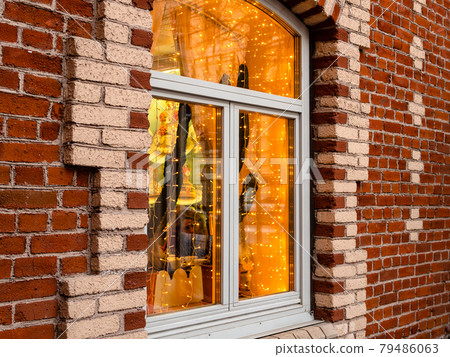 decorated outdoor window in restored old building decorated outdoor window in restored old building 79486063