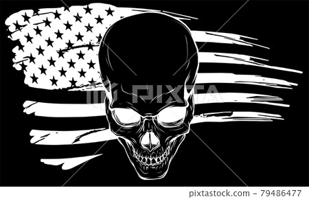 vector illustartion of skull with american flag vector illustartion of skull with american flag 79486477