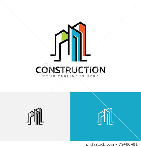 Construction Building Modern Colorful Abstract Real Estate Logo Construction Building Modern Colorful Abstract Real Estate Logo 79486481
