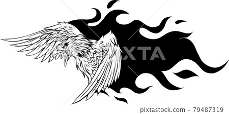 vector illustration of eagle with flames design vector illustration of eagle with flames design 79487319