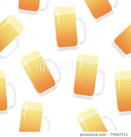 Beer mug seamless pattern 79487411
