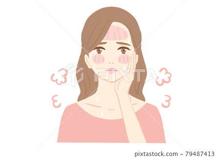一個性感的紅臉年輕女子的插圖 一個性感的紅臉年輕女子的插圖 79487413