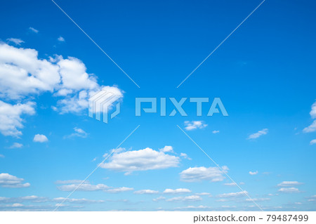 little light cumuli clouds in blue sky little light cumuli clouds in blue sky 79487499